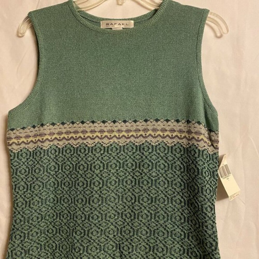 Rafael Sleeveless Sweater Size L Teal NWT